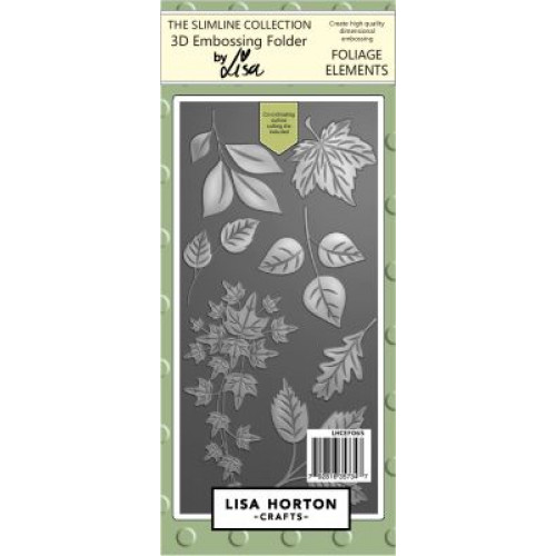 foliage elements - Slimline Embossing Folder & die by lisa horton crafts LHCEF065